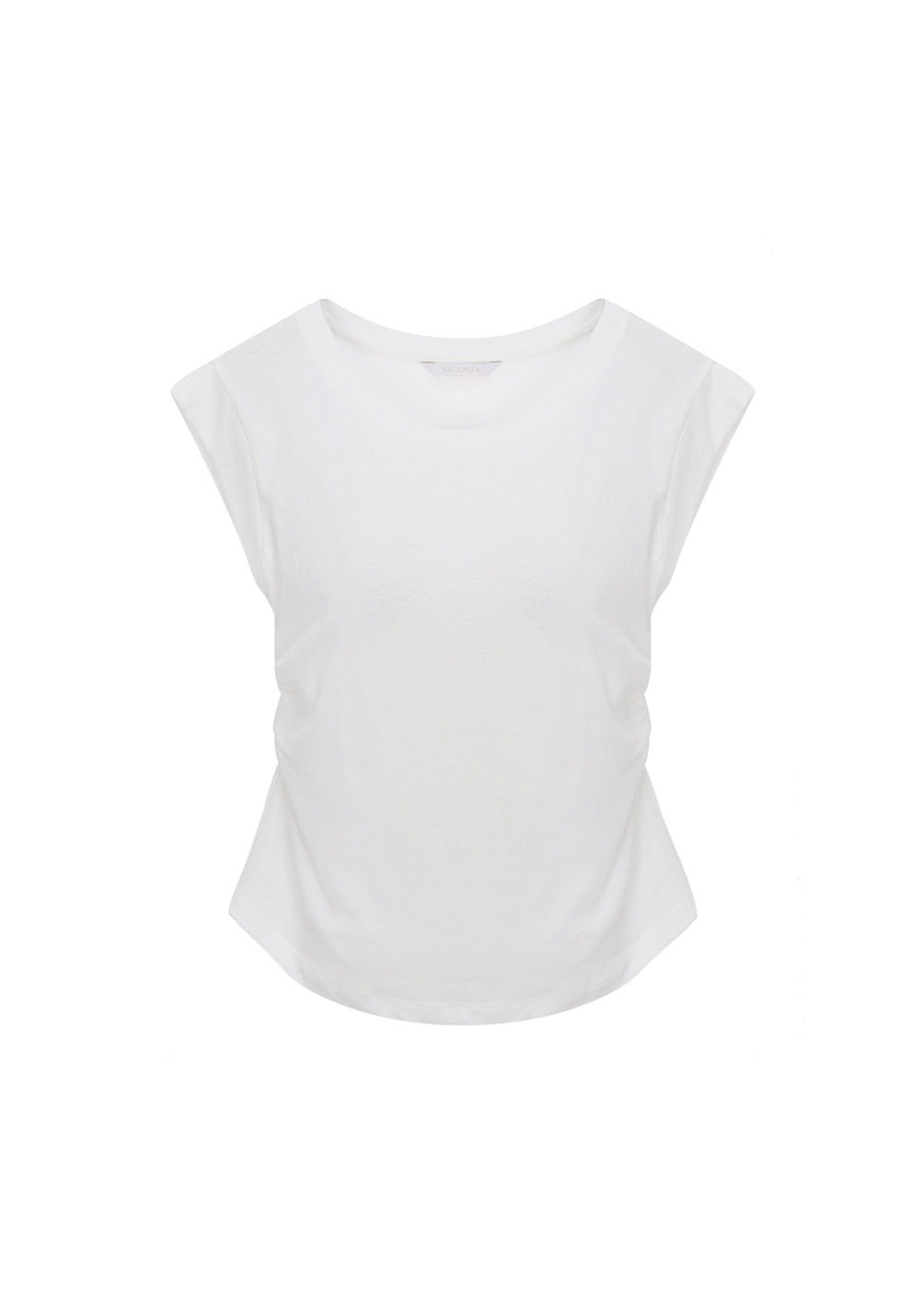 발렌시아(VALENCIA) - 발렌시아스토어	- 허리 셔링 민소매 티셔츠 245MC22